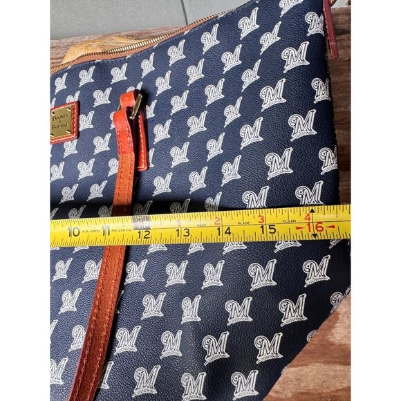Dooney & Bourke Tote Milwaukee Brewers Ashton Logo Purse  Brown Leather Straps - Picture 10 of 12